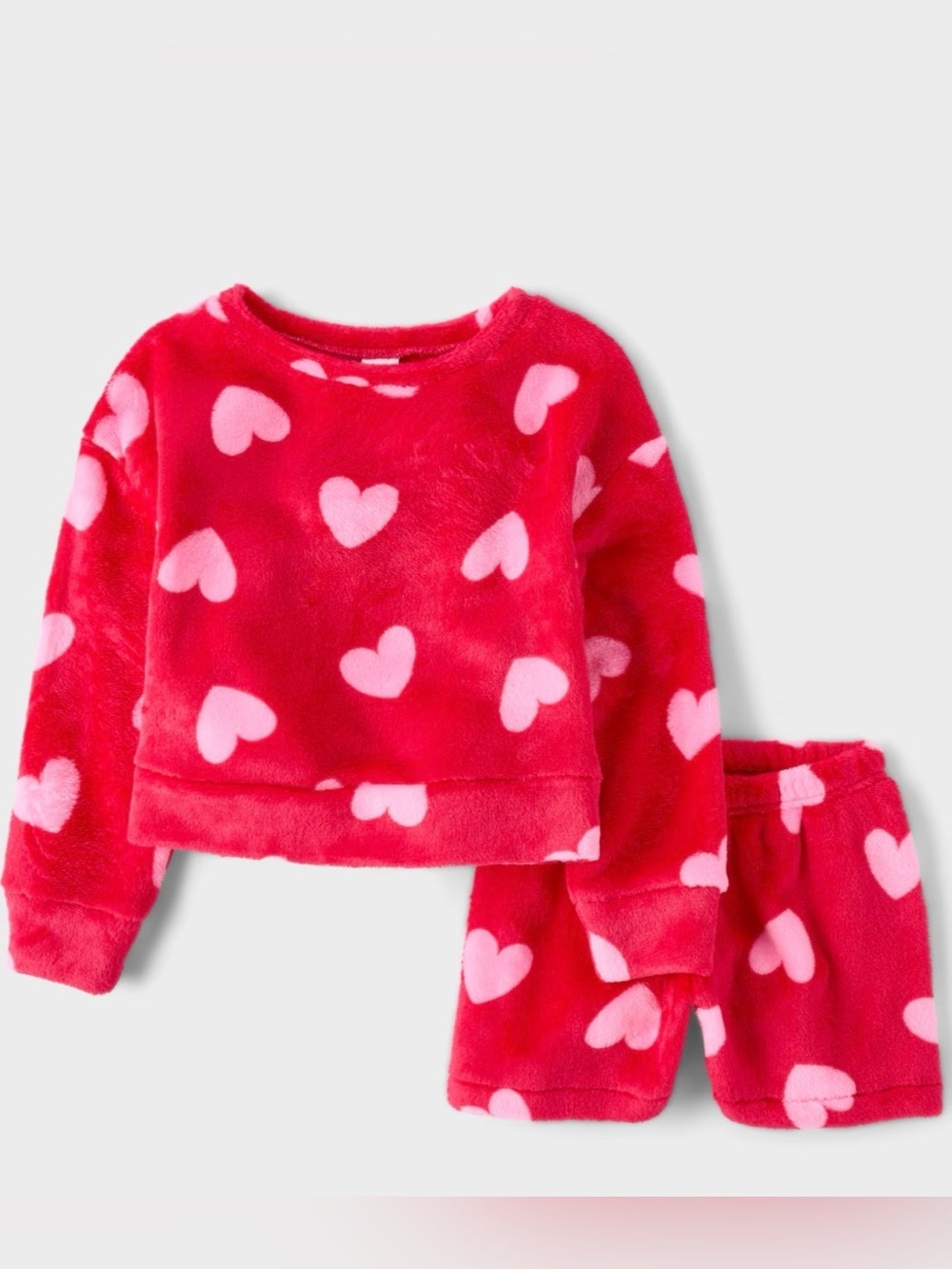 The Children’s Place Cozy Fleece Heart Pajamas Red Large NWT IN PACKAGE